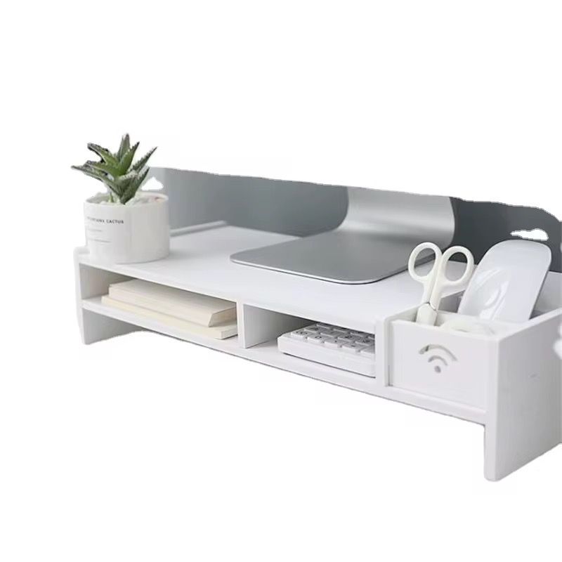 Suport pentru monitor cu 2 niveluri, 49 × 20,4 × 10 cm, alb