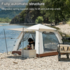 Cort camping 4-5 persoane cu deschidere automata pop-up, impermeabil, protectie UV, 4 usi