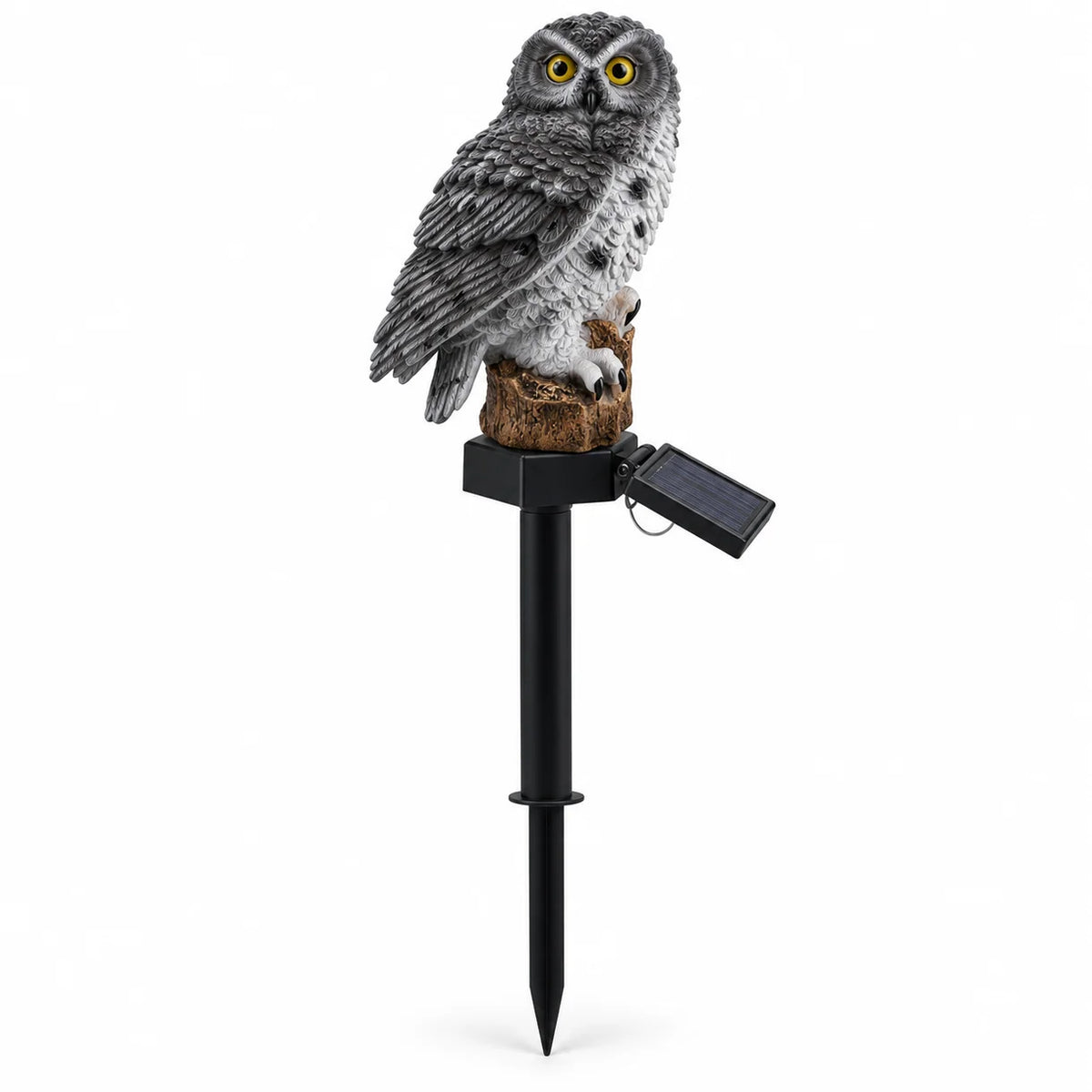 Set 2 Lampi Solare Bufnita Alba pentru Gradina, Lumina Calda, Tarusuri 45 cm - detaliu produs