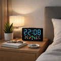 Ceas digital LED cu termometru si higrometru Afisaj mare iluminat