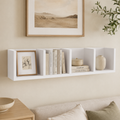 Raft suspendat din PAL 90,5x17,8x17 cm, cu 4 compartimente, pentru carti si decoratiuni
