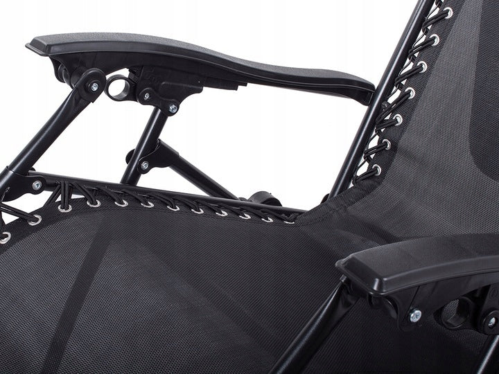 Scaun sezlong rabatabil cu parasolar 122x64x97 cm – pernuta, suport bautura, textilena rezistenta