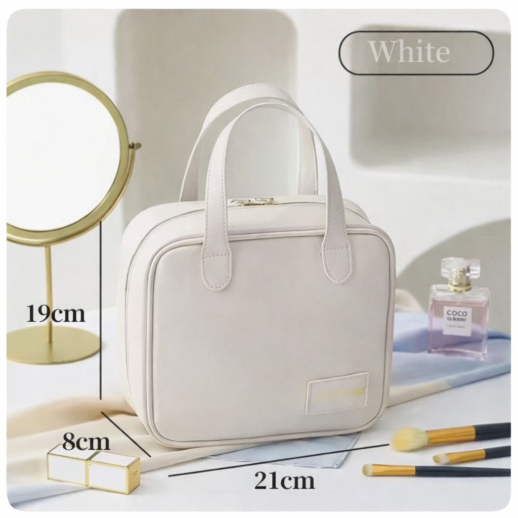 Geanta de Machiaj Portabila din Piele Ecologica, 21x19x8cm