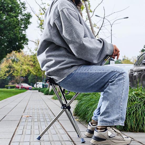 Scaun pliabil cu baston, inaltime 82 cm, maxim 100 kg