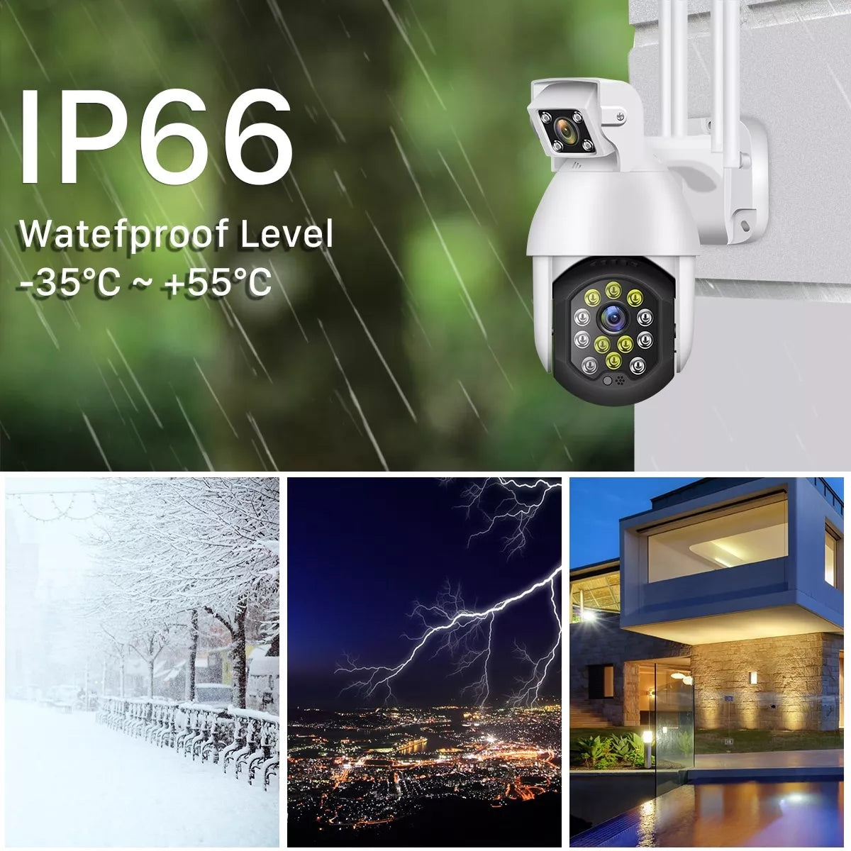 Camera de supravechere PTZ, camera Duala ,Lumina Infrarosie 40m, Iluminare LED, Control Miscare Vertical + Orizontal, Difuzor Audio si Microfon, Detectarea Miscarii, ONVIF, Cloud, MicroSD