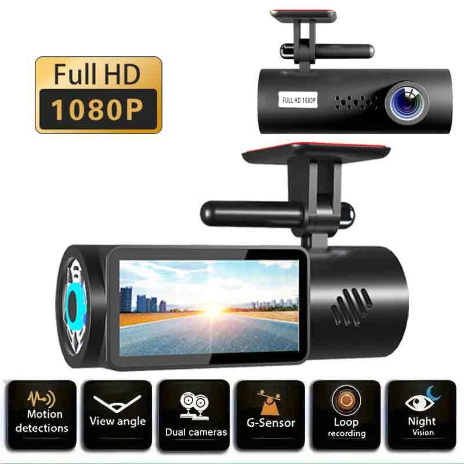 Camera auto DVR HD cu WiFi si conectare la telefon, vedere nocturna si inregistrare in bucla