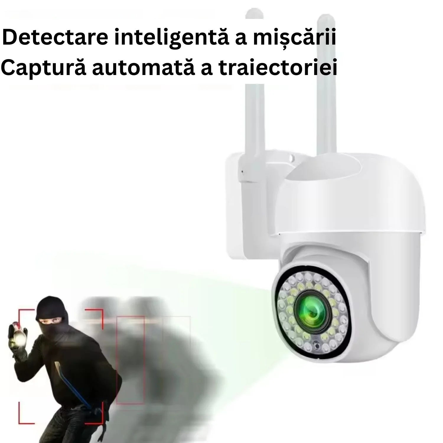 Pachet Camera de supraveghere WiFi pentru exterior cu Card 32GB Inclus, HD panoramica, vedere nocturna, audio bidirectional, rezistenta la apa, 2MP sau 3MP