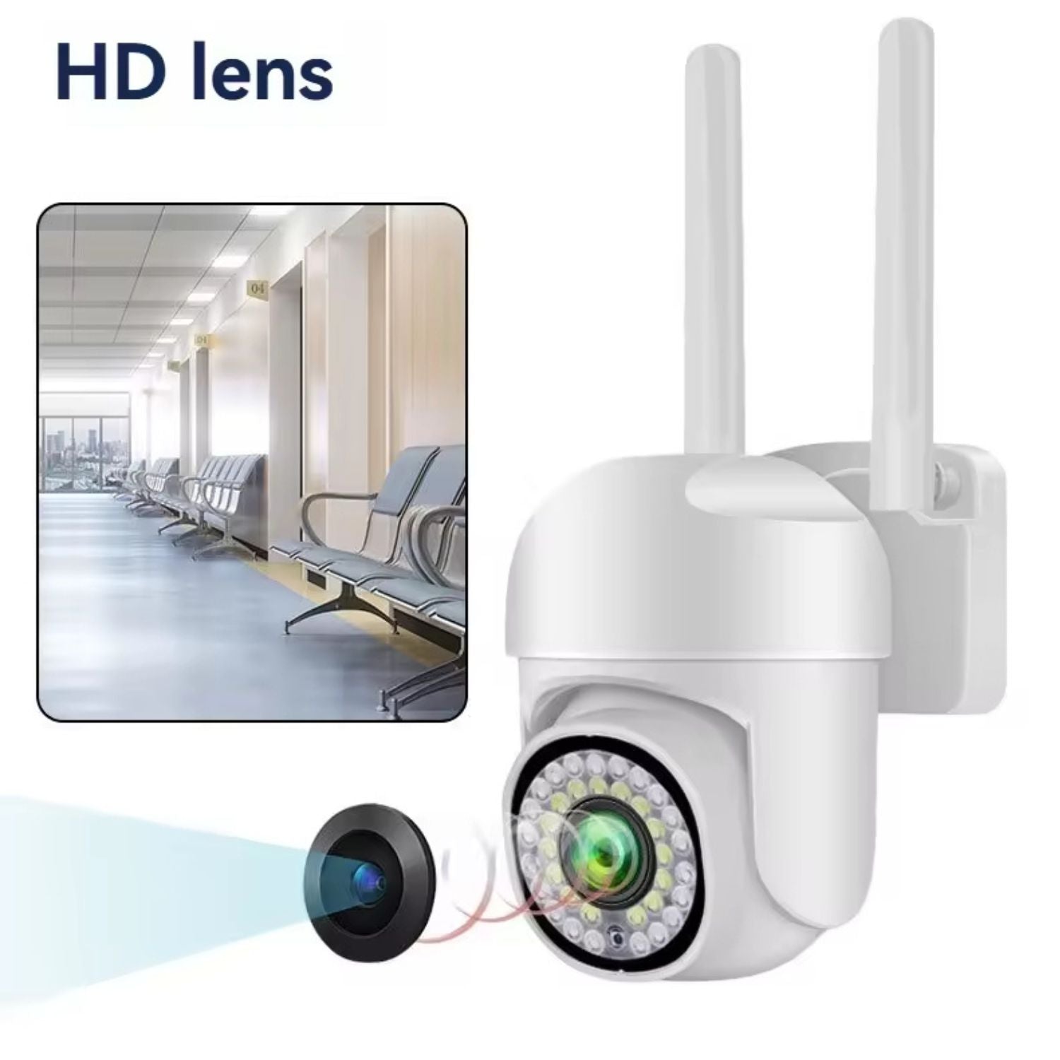 Camera de supraveghere WiFi pentru exterior, HD panoramica, vedere nocturna, audio bidirectional, rezistenta la apa, 2MP sau 3MP