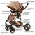 Carucior 2 in 1 pentru copii, pliabil, cu suspensii, transformabil landou-sport, 0-36 luni, cos pentru accesorii