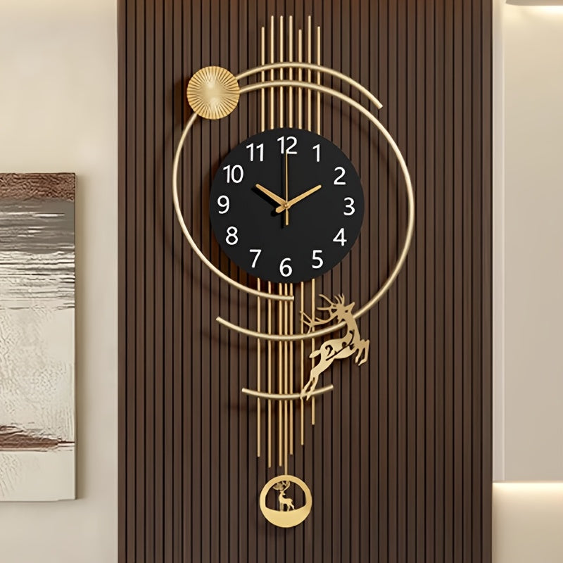 Ceas elegant de perete, cu design modern si elemente nautice, mecanism silentios si finisaj metalic elegant