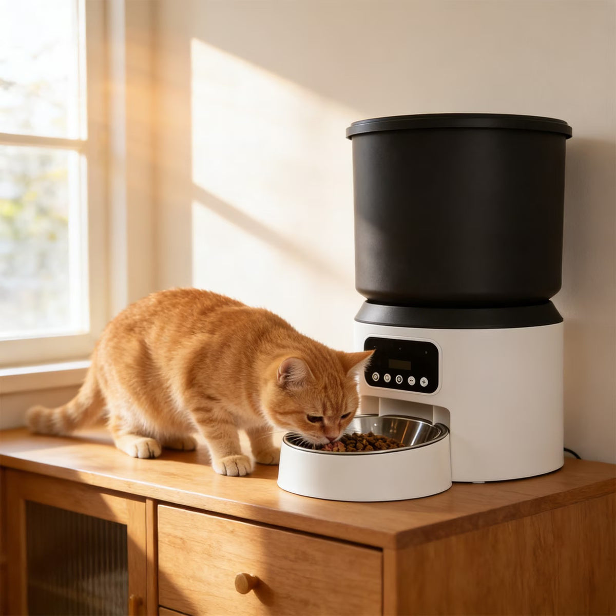 Dispenser Inteligent Hrana Animale 5V Alb Automat Programabil - detaliu produs