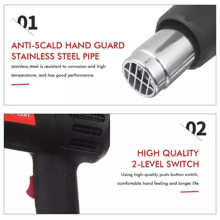 Suflanta aer cald tip pistol 2000W, 2 viteze 230V 600 °C