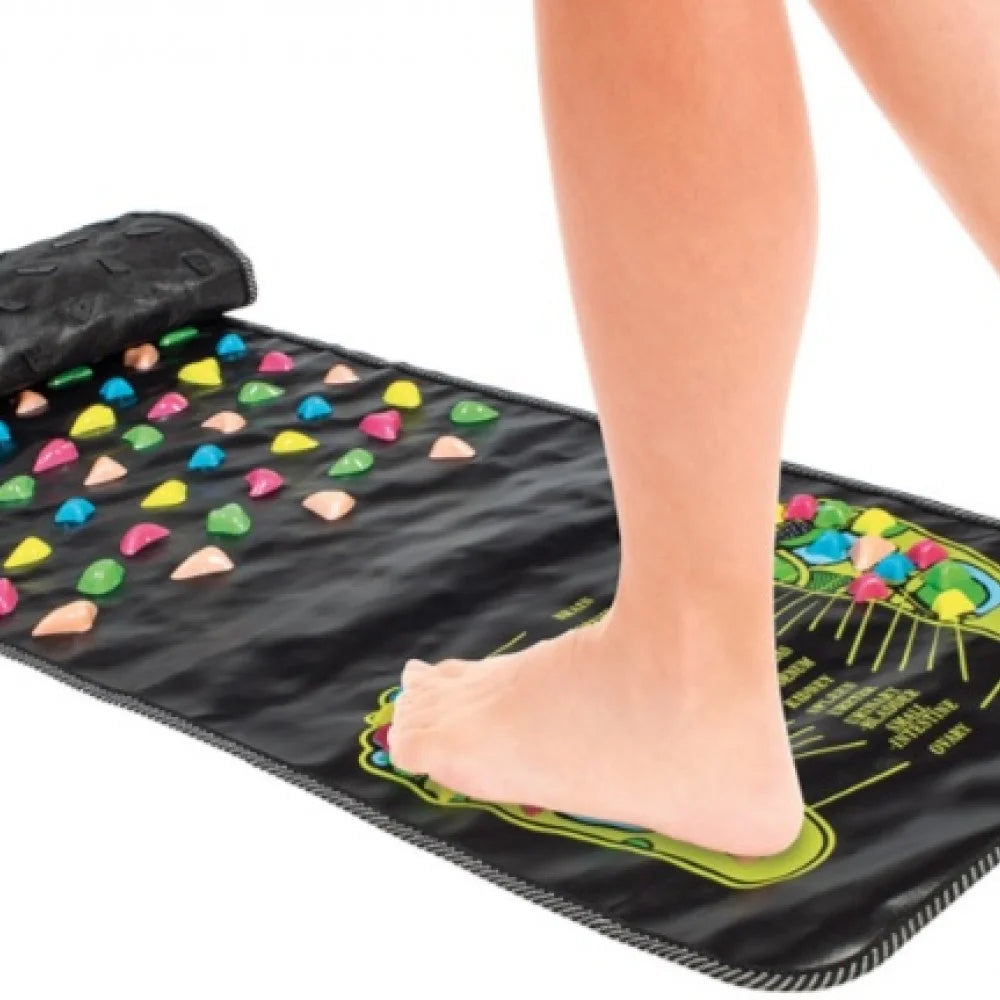 Covor de masaj prin presopunctura, pentru picioare, lungime 135x35cm, Negru
