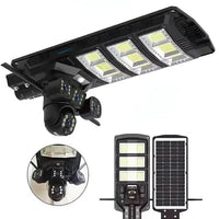 Lampa cu panou solar, 450 W, cu 3 camere supraveghere incorporate, slot sim, 4G, 12MP