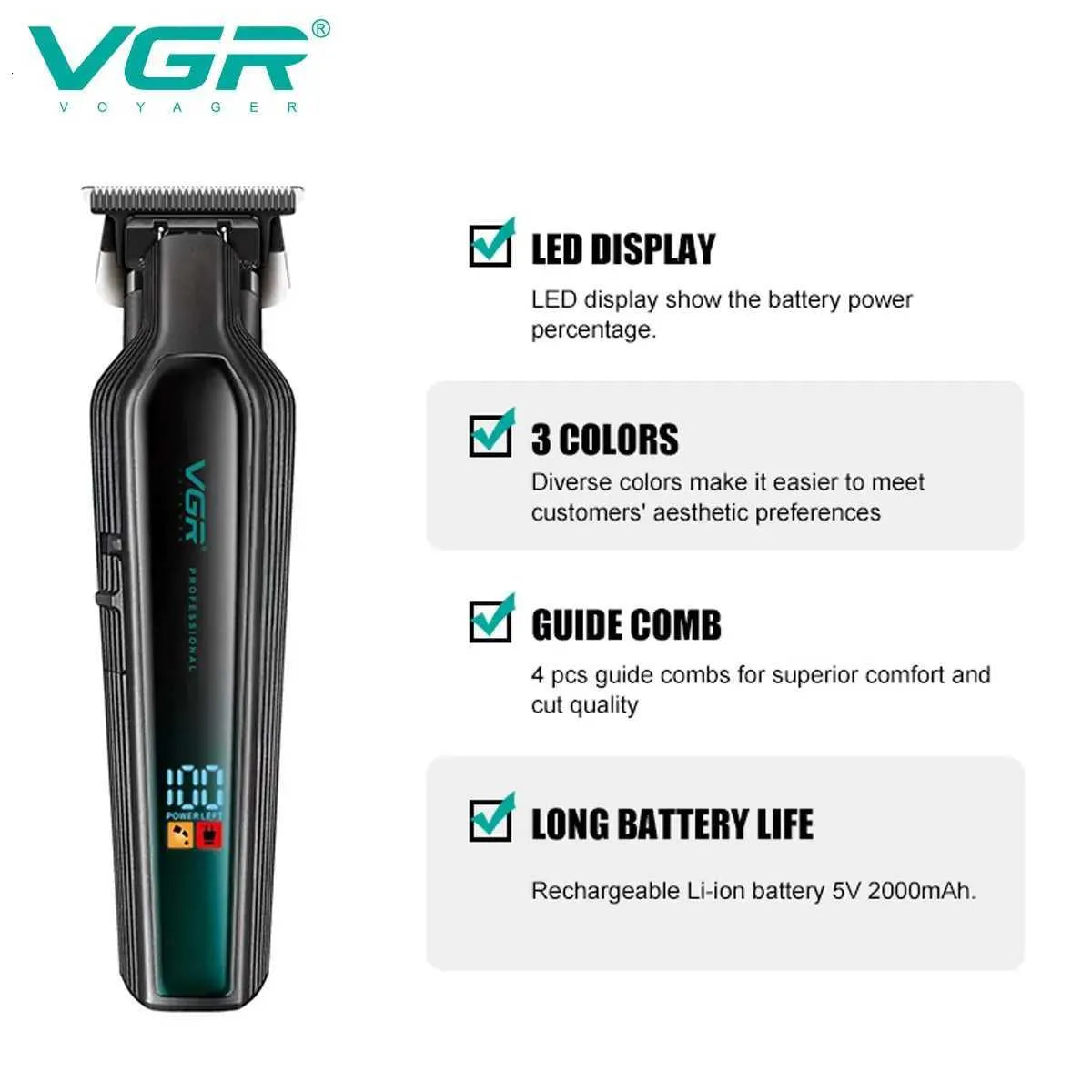 VGR V-930 Trimmer Profesional pentru Par Barbier Lama Ceramica 0.1-2.0mm - detaliu produs