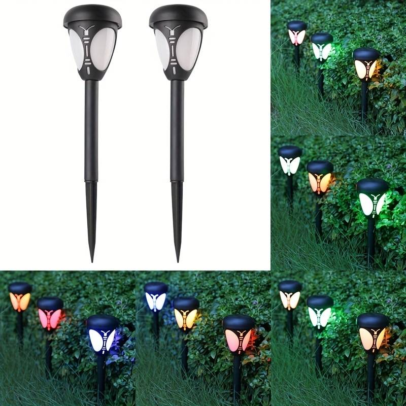 Set 2 lampi solare LED pentru exterior sub forma de fluture pentru gradina