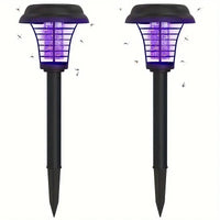 Set 2 Lampi solare  LED si capcana pentru insecte, senzor de lumina, grila de siguranta, buton Off/On1/On2, 600 mAh - imagine