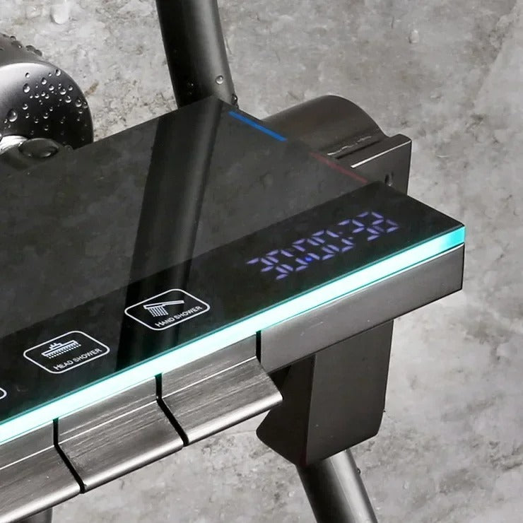 Coloana de Dus Smart, Display LED, Comenzi Piano, 4 Moduri de Pulverizare, Rotatie 360°, Tehnologie de Pulverizare cu Aer, Materiale Premium, Para Dus, Robinet Ascuns, Fara Conectare Electrica