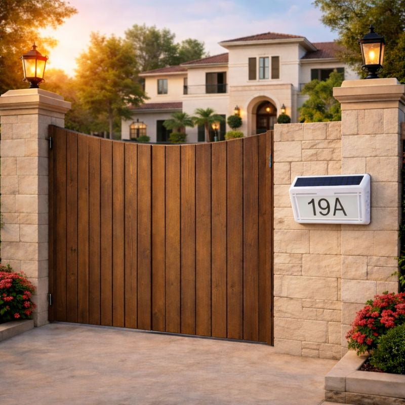 Lampa solara LED cu numar casa iluminat exterior