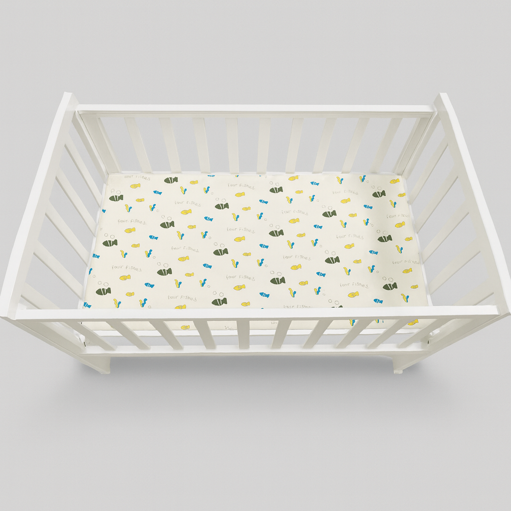 Patut bebelusi din lemn stil scandinav cu roti, laterale de protectie, saltea inclusa, baldachin, alb 104 x 60 x 85 cm