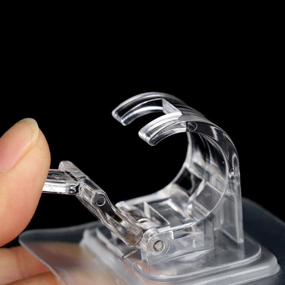 Set 10 Suporturi pentru Tija de Perdea Longziming Plastic Transparent Autoadeziv - detaliu produs