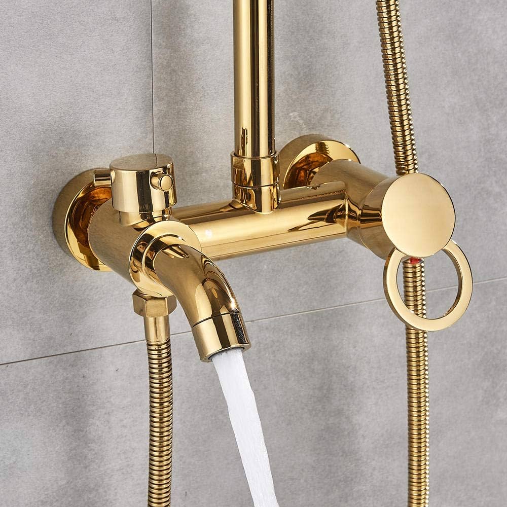 Coloana de Dus Inox Crom Reglabila cu Suport Perete si Cap Dus Rotund - detaliu produs