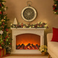 Semineu decorativ cu efect de flacara LED, 55x40x13 cm
