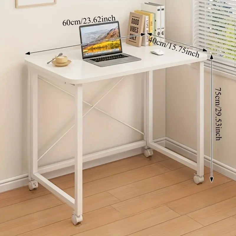 Birou compact cu roti 60x40x75 cm pentru laptop sau birou acasa