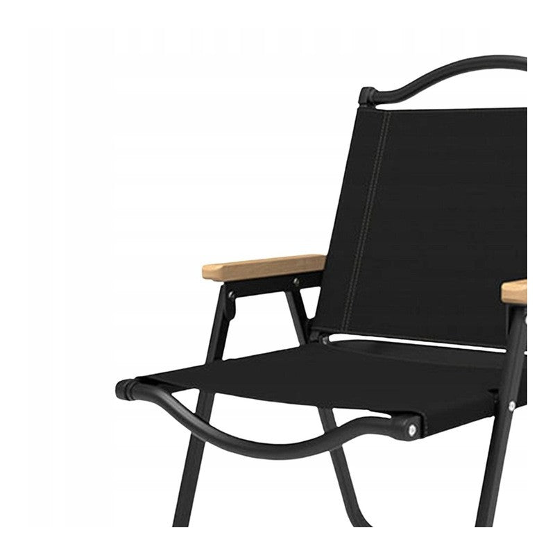 Scaun metalic plabil pentru gradina, camping sau plaja, 54x59x76 cm, negru