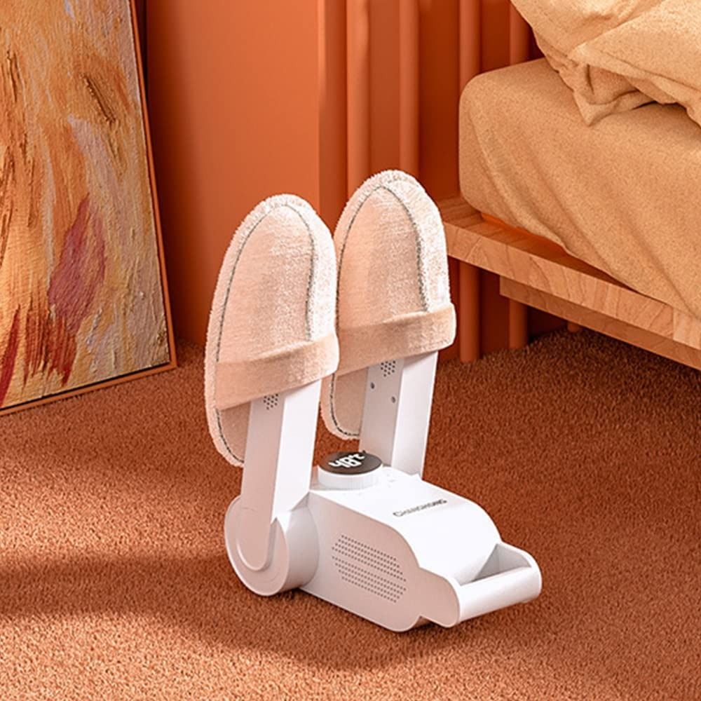 Uscator electric pentru incaltaminte cu functie de dezinfectare UV, suport reglabil si temporizator, design pliabil