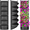Jardiniera verticala neagra cu 6 buzunare material textil