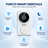 Sonerie interfon wireless inteligenta, camera HD, vedere de noapte - detaliu produs