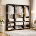 Dulap organizator haine cu rafturi si bara pentru umerase, 170x130x36 cm