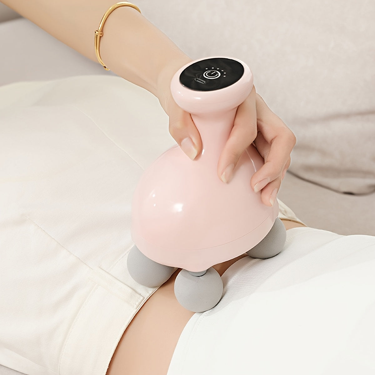 Aparat Masaj Electric Portabil, 6 viteze cu 4 Capete Rotative si Control Tactil