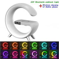 Statie incarcare wireless 3 in 1 cu lampa RGB si boxa bluetooth, control aplicatie - imagine 7
