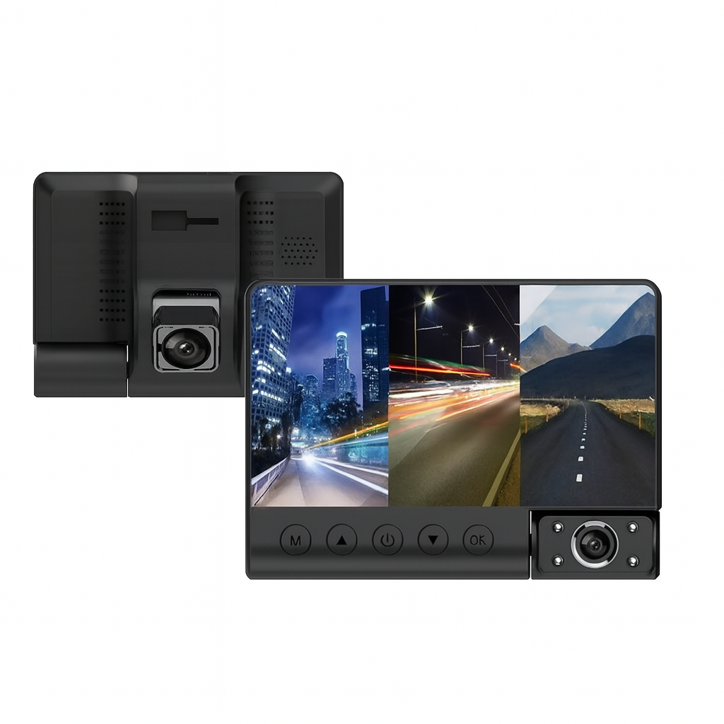 Camera Auto cu Oglinda Retrovizoare 3-in-1 – Ecran 4 inch, viziune nocturna, detectie miscarilor, asistenta la parcare, unghi larg 360°