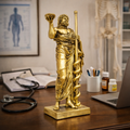 Statueta decorativa Asclepius, zeul medicinei, ornament sculptural rasina, decor birou si casa, 33x14 cm