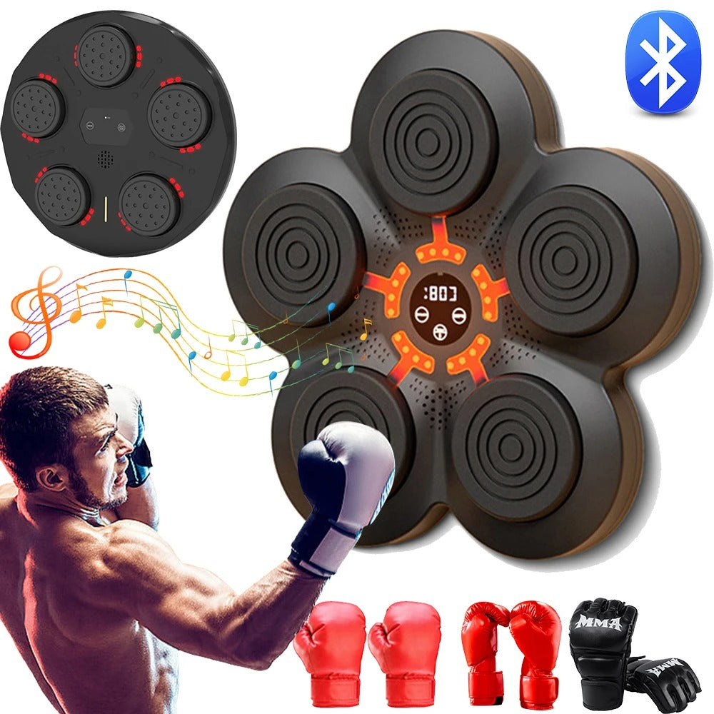 Aparat inteligent de box pentru antrenare reflexe, sincronizare Bluetooth, difuzor stereo, Negru