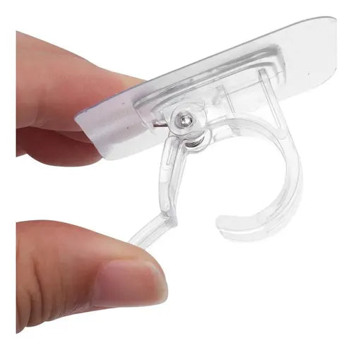 Set 10 Suporturi pentru Tija de Perdea Longziming Plastic Transparent Autoadeziv - detaliu produs