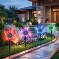 Set 2 Lampi Solare LED Fluture RGB 37cm Montaj Perete Sol IP65 5W 4 Culori