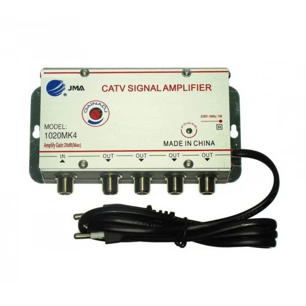 Amplificator de semnal TV cu 4 iesiri + Splitter TV pentru cablu coaxial, 2 Iesiri, 5-1000 MHz, metalic