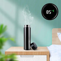 Termos smart cu afisaj led, indicator temperatura, 500 ml, negru, otel inoxidabil - imagine 2