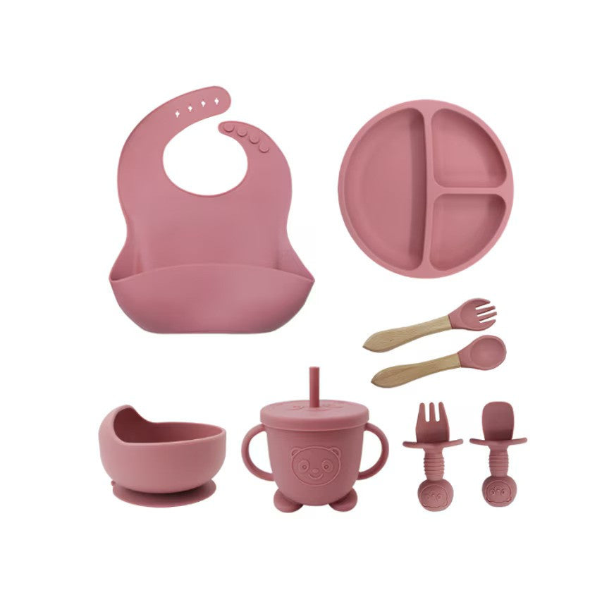 Set hranire bebelusi  8 piese, termorezistente, silicon, fara BPA, pliabile, usor de curatat