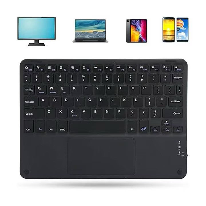 Tastatura Wireless pentru Telefoane si Tablete, Dimensiune 24x17 cm, Ultra-subtire, Fara fir, Negru