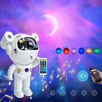Proiector LED  in forma de astronaut cu sunete si lumini, stickere autoadezive, conexiune Bluetooth - imagine 2