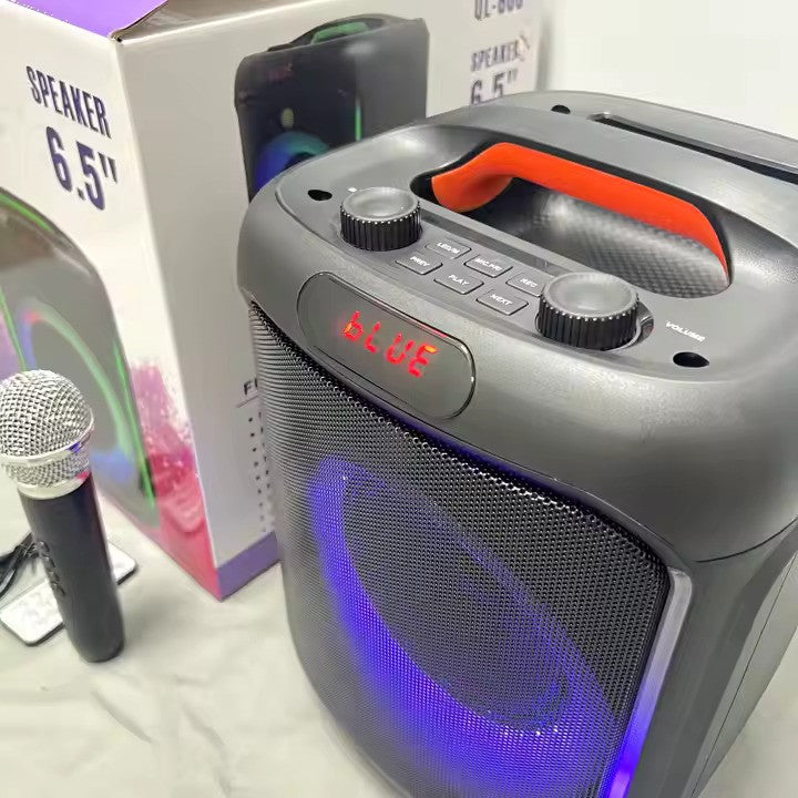 Boxa portabila QL-606 cu microfon wireless, 20W, Bluetooth 5.2, efecte LED RGB și funcție Karaoke