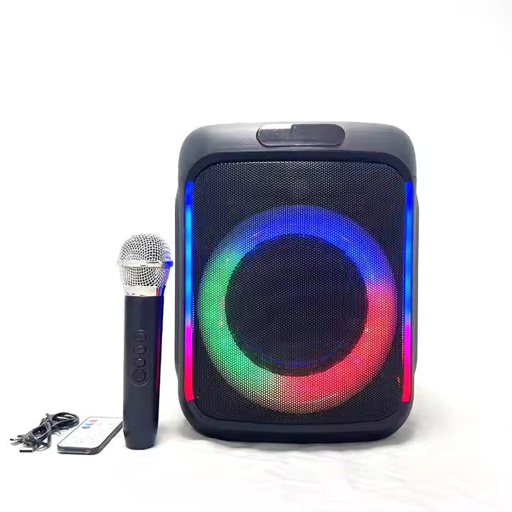 Boxa portabila QL-606 cu microfon wireless, 20W, Bluetooth 5.2, efecte LED RGB și funcție Karaoke