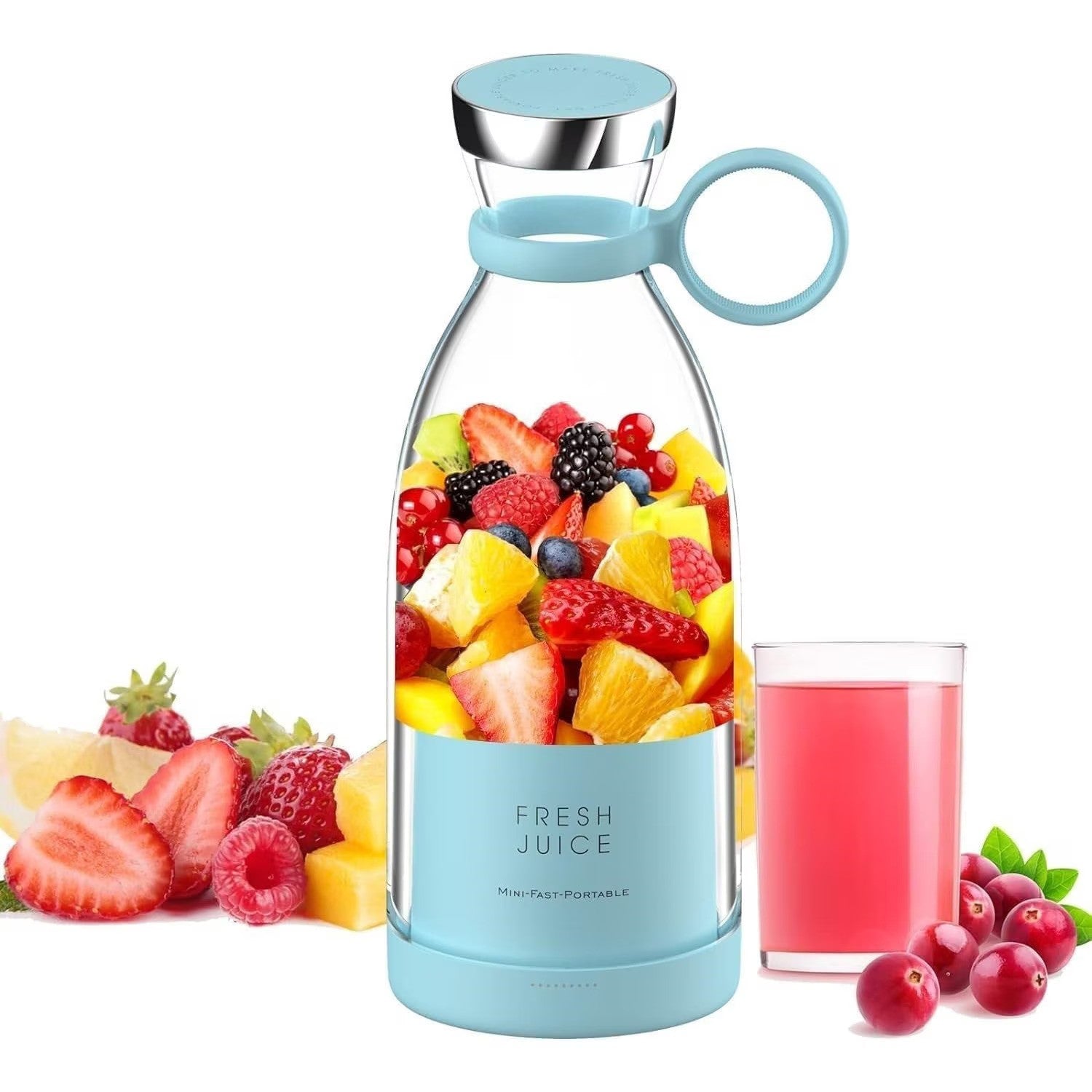Mini Blender portabil - Smoothie & Shake, incarcare usb 6 Lame otel Inoxidabil,  380 ml