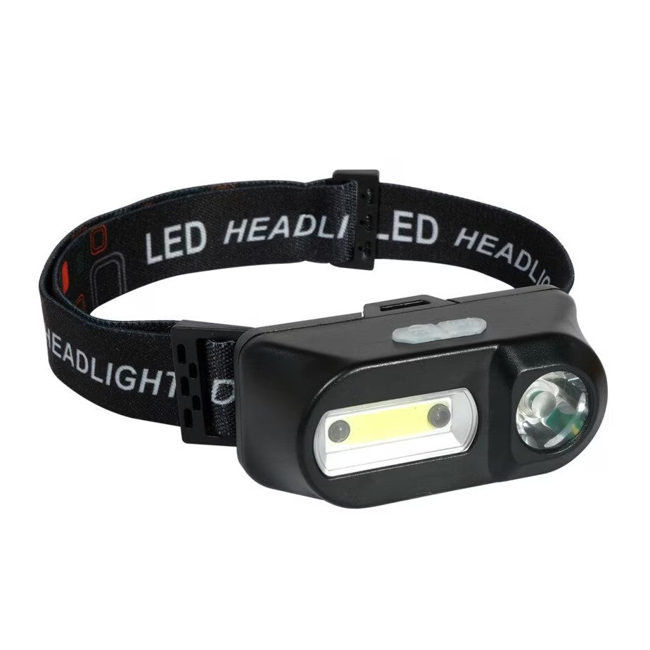 Lanterna frontala, de cap cu senzor, 3 moduri iluminat led Cob, 3 moduri iluminat led XPE, acumulator 3.7v, incarcare Usb 5v