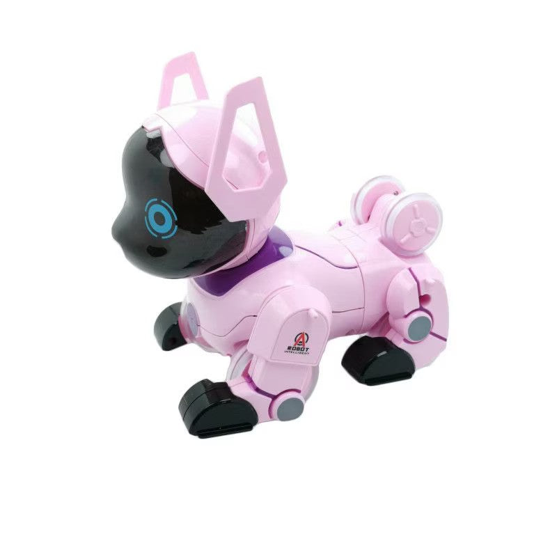 Robot Catelus Smart cu telecomanda ceas, cantece, lumini, rotire 360 de grade